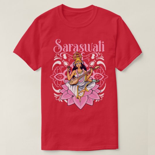 Hindoe God Saraswati T-shirt (Design voorkant)