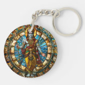 Hindoe Godheid Bescherming Sleutelhanger, Krishna Sleutelhanger (Achterkant)