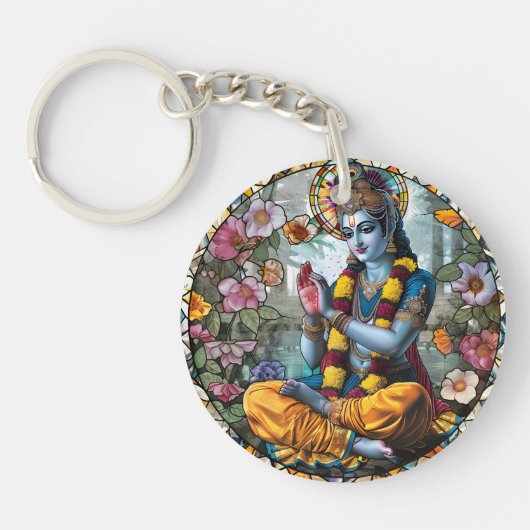 Hindoe Godheid Bescherming Sleutelhanger, Krishna Sleutelhanger (Voorkant)