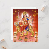 Hindoe godin Durga Tijger Kaart (Voorkant / Achterkant in situ)
