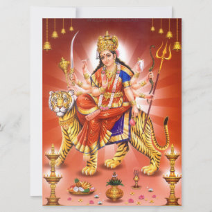 Hindoe godin Durga Tijger Kaart