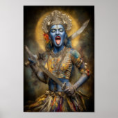 Hindoe Godin Kali Moderne Schilderij Shakti Art Poster (Voorkant)