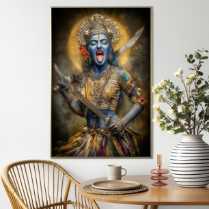 Hindoe Godin Kali Moderne Schilderij Shakti Art Poster