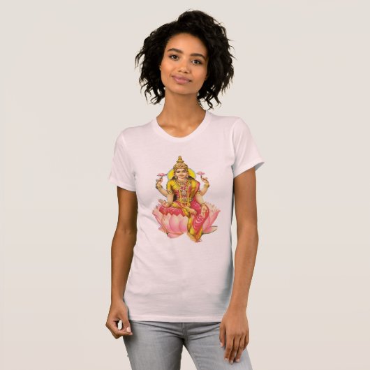 Hindoe Godin lakshmi rijkdom welvaart geld T-shirt (Voorkant volledig)