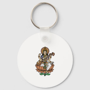 Hindoe-godin Saraswati Sleutelhanger