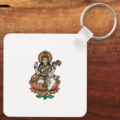 Hindoe-godin Saraswati Sleutelhanger (Achterkant)