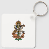 Hindoe-godin Saraswati Sleutelhanger (Achterkant)