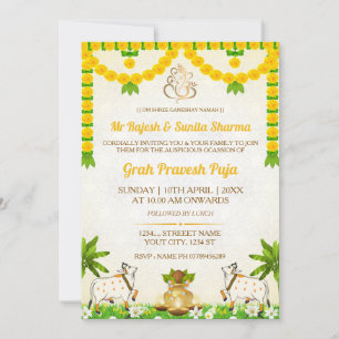 Hindoe Graha Pravesh Puja Uitnodigingskaart Kaart