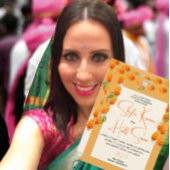 Hindoe halve Saree ceremonie bloemuitnodiging Feestdagenkaart