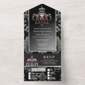 Hindoe Hindoe koninklijke Indiase top damast zwart All In One Uitnodiging (Binnen)