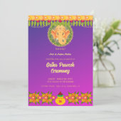 Hindoe Huis Warming Griha Pravesh Chakra Ganesha Kaart (Staand voorkant)