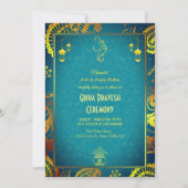 Hindoe Huis Warming Griha Pravesh Golden Blauwgroe Kaart (Voorkant)