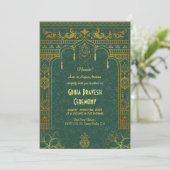 Hindoe Huis Warming Griha Pravesh Gouden Ganesha I Kaart (Staand voorkant)