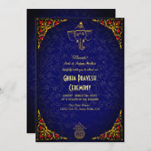 Hindoe Huis Warming Griha Pravesh Gouden Maroon Kaart (Voorkant / Achterkant)