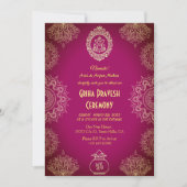 Hindoe Huis Warming Griha Pravesh Ingewikkeld Ontw Kaart (Voorkant)