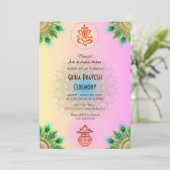 Hindoe Huis Warming Griha Pravesh Ingewikkeld Ontw Kaart (Staand voorkant)