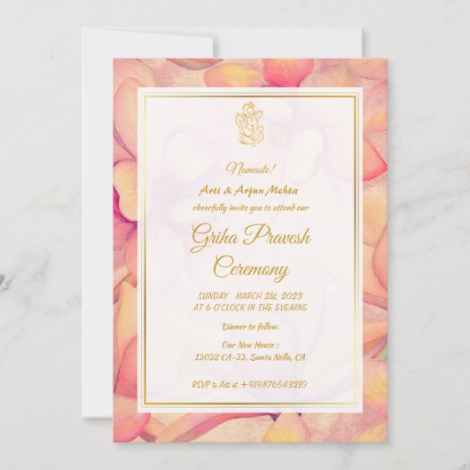 Hindoe Huis Warming Griha Pravesh Kaart (Voorkant)