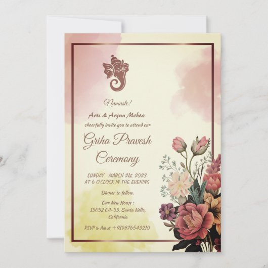 Hindoe Huis Warming Griha Pravesh Kaart (Voorkant)