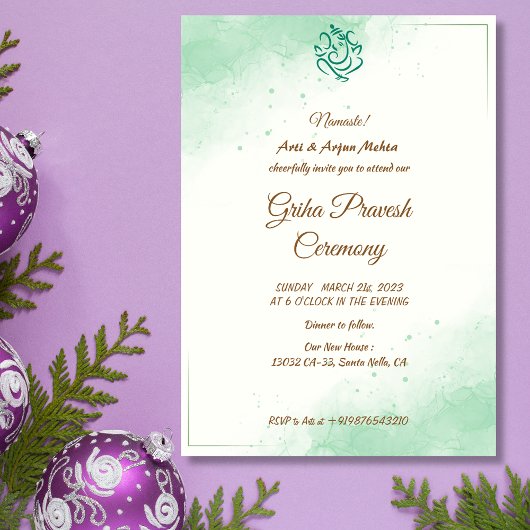 Hindoe Huis Warming Griha Pravesh Kaart