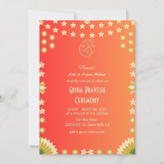 Hindoe Huis Warming Griha Pravesh Kaart (Voorkant)