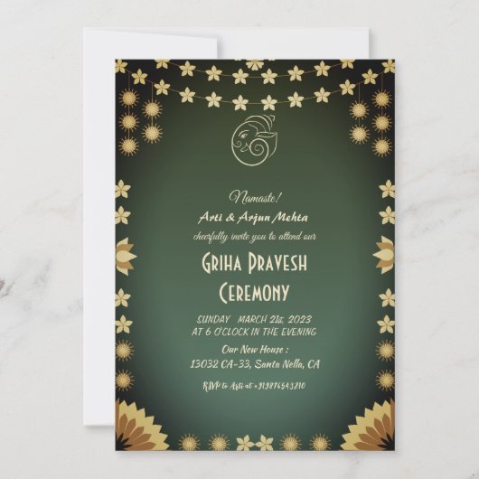 Hindoe Huis Warming Griha Pravesh Kaart (Voorkant)