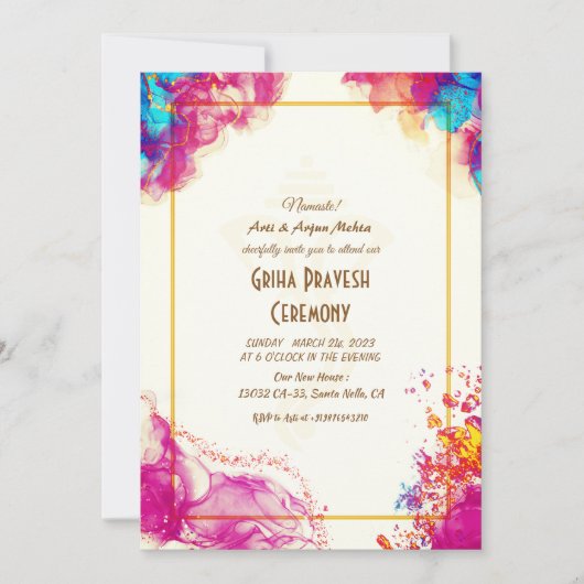 Hindoe Huis Warming Griha Pravesh Kaart (Voorkant)