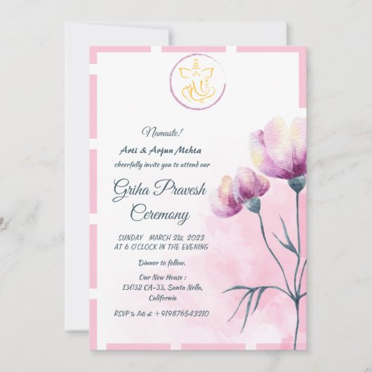 Hindoe Huis Warming Griha Pravesh Kaart (Voorkant)