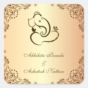 Hindoe Huwelijk Ganapati Vierkante Sticker