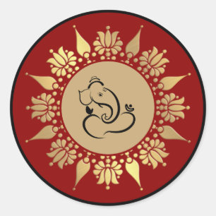 Hindoe Huwelijk Ganesha Ronde Sticker