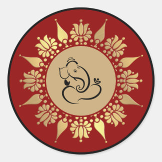 Hindoe Huwelijk Ganesha Ronde Sticker