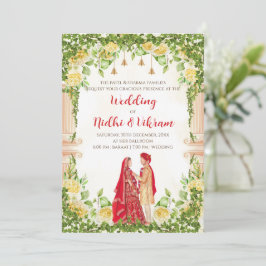 Hindoe huwelijkskaarten & Indiase trouwuitnodiging Kaart