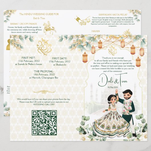 Hindoe huwelijksrituelen programma groen goud (Voorkant / Achterkant)