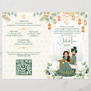 Hindoe huwelijksrituelen programma groen goud flyer