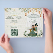 Hindoe huwelijksrituelen programma groen goud flyer (Hand)