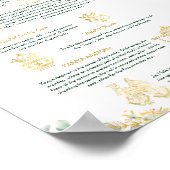 Hindoe huwelijksrituelen programma groen goud sjab poster (Hoek)