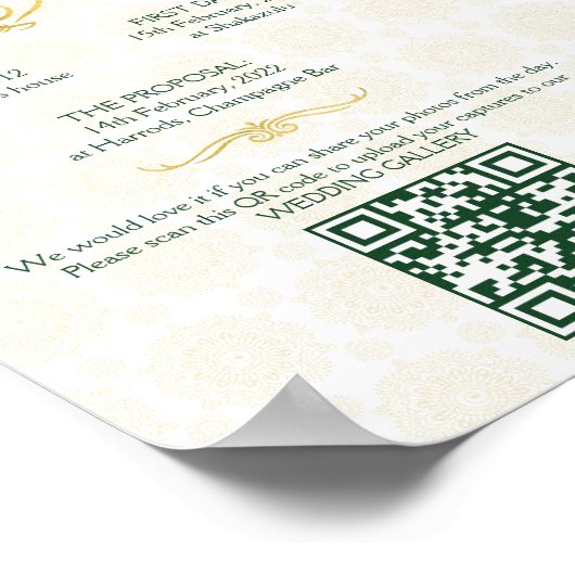 Hindoe huwelijksrituelen programma groen goud sjab poster (Hoek)