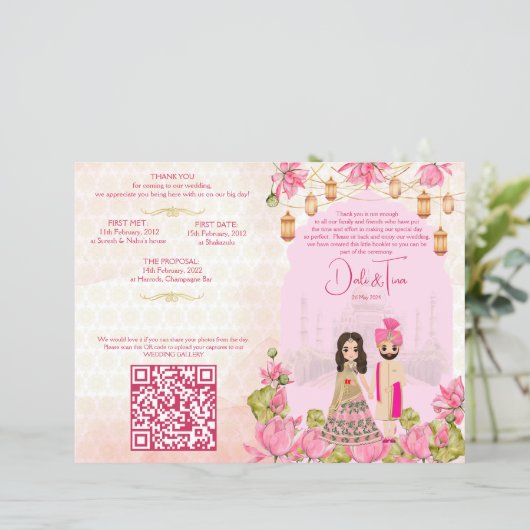 Hindoe huwelijksrituelen programma roze lotus (Staand voorkant)