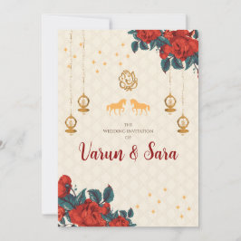 Hindoe-huwelijksuitnodiging & Indiase uitnodiginge Kaart