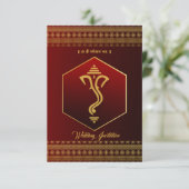 Hindoe indiase ganesha bruiloft uitnodiging (Staand voorkant)
