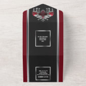 Hindoe Indiase olifanten damast Bourgondische zwar All In One Uitnodiging (Buitenkant)