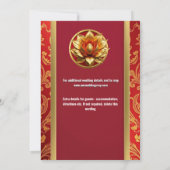 Hindoe lotusbloem Bourgogne goud floral chic Kaart (Achterkant)
