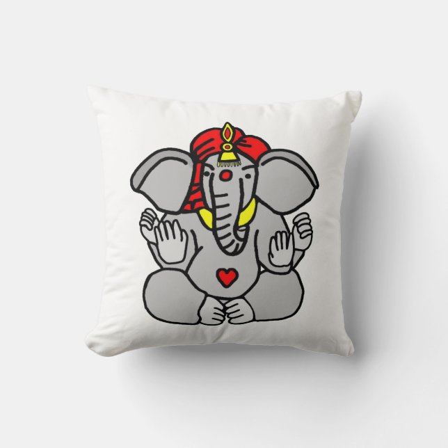 Hindoe Olifant God Heer Ganesh Kussen (Voorkant)