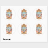 Hindoe olifant God Lord Ganesh. Ronde Sticker (Vel)