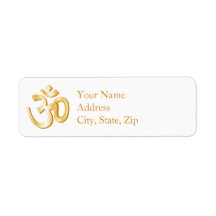 Hindoe OM symbool 2.25"x 0.75"adresetiket