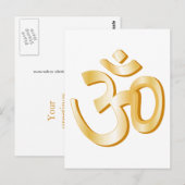 Hindoe om symbool 5,6" x 4,25" briefkaart (Voorkant / Achterkant)