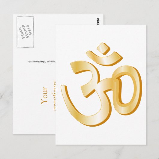 Hindoe om symbool 5,6" x 4,25" briefkaart (Voorkant / Achterkant)