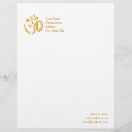 Hindoe OM Symbool 8.5 "x 11" Briefhoofd