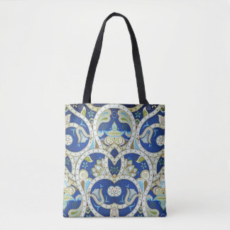 Hindoe Ornamenten Blauw Tote Bag
