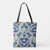 Hindoe Ornamenten Blauw Tote Bag (Achterkant)