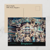 Hindoe Tempel in Little India Singapore Briefkaart (Voorkant / Achterkant)